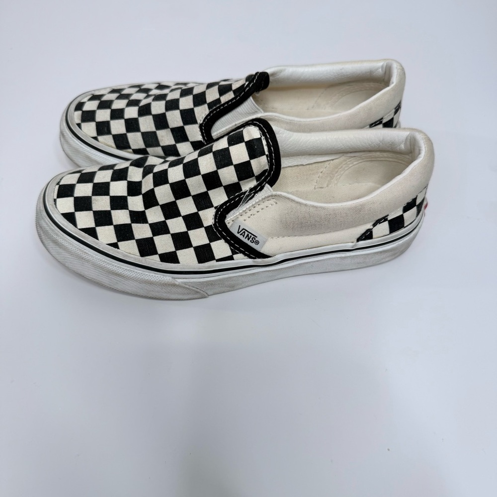 Vans Kids Black and White Checkered Slip-On Sneakers